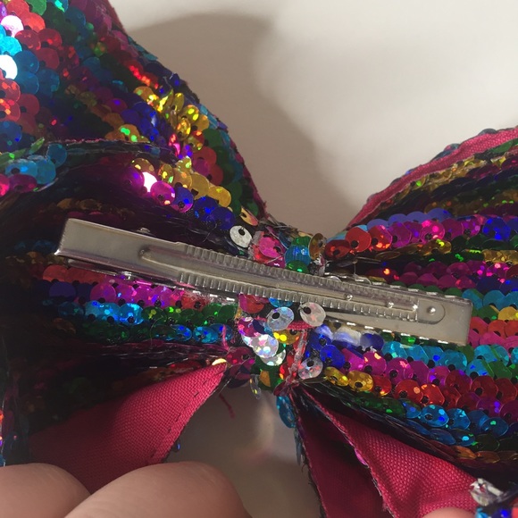 ❤️ Rainbow sequin big head bow hair clip - Picture 6 of 11